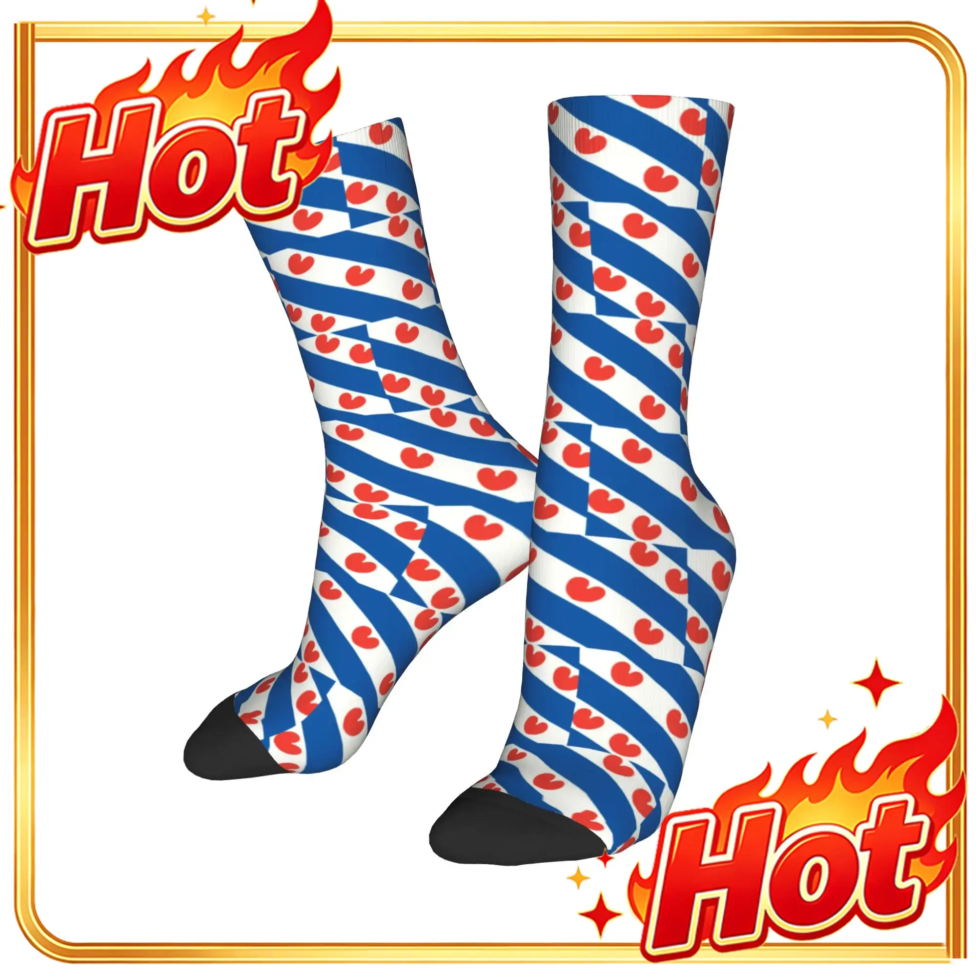 Dress Sock Men - 맞춤 제작된 프리스란트 국기 디자인 남성용